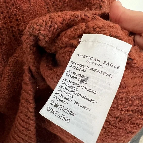 American Eagle Outfitters Rust Cable Knit Sweater - Picture 6 of 9